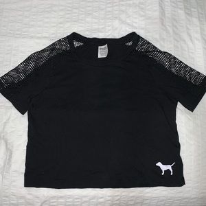 🍭 PINK Crop Top with Mesh Details